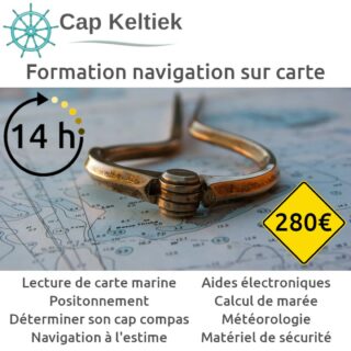 L'école de croisière Cap Keltiek organise une formation à la navigation sur carte les 8, 10, 15, 17, 22 et 24 novembre 2022.
Renseignements et inscription sur https://capkeltiek.bzh
